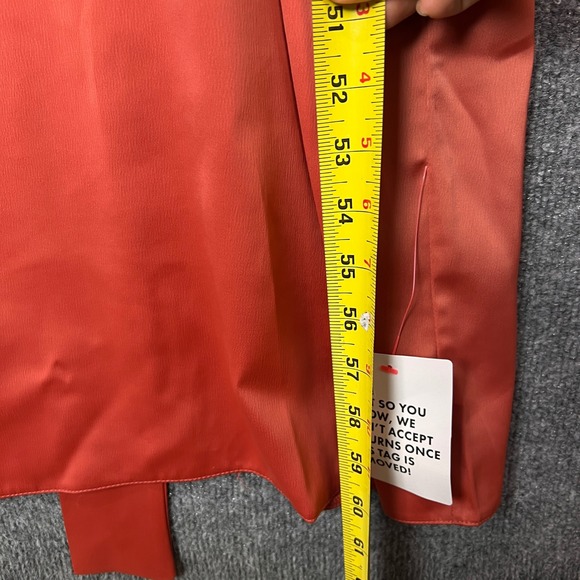 NEW ASOS Coral Orange Satin Maxi Dress Long Sleeve Tie Waist Elegant Formal‎ 10 - Picture 8 of 12